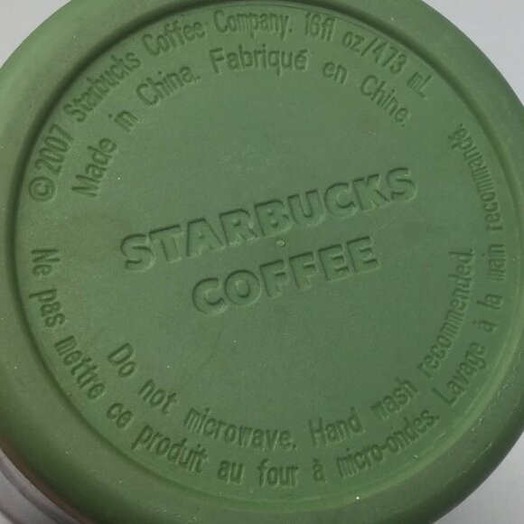 Starbucks 2007 Travel Tumbler Green Orange Cup 16o - Picture 4 of 8
